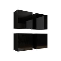 HÄNGEVITRINE Vigo - Schwarz Hochglanz/Schwarz, Holzwerkstoff (100/100/30cm) - MIRJAN24