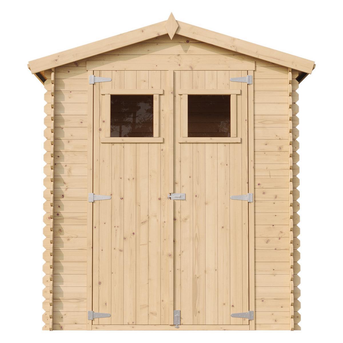 HOLZHAUS GARTENHAUS M367 - B196xL136xH218 cm/ 1.98 m2 - Beige, Holz (196/218/136cm) - Timbela