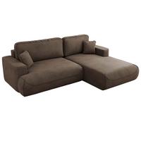 ECKSOFA OVO L Braun Velvet - Rechts Seite - Schwarz/Braun, Kunststoff/Textil (195/271cm) - MKS