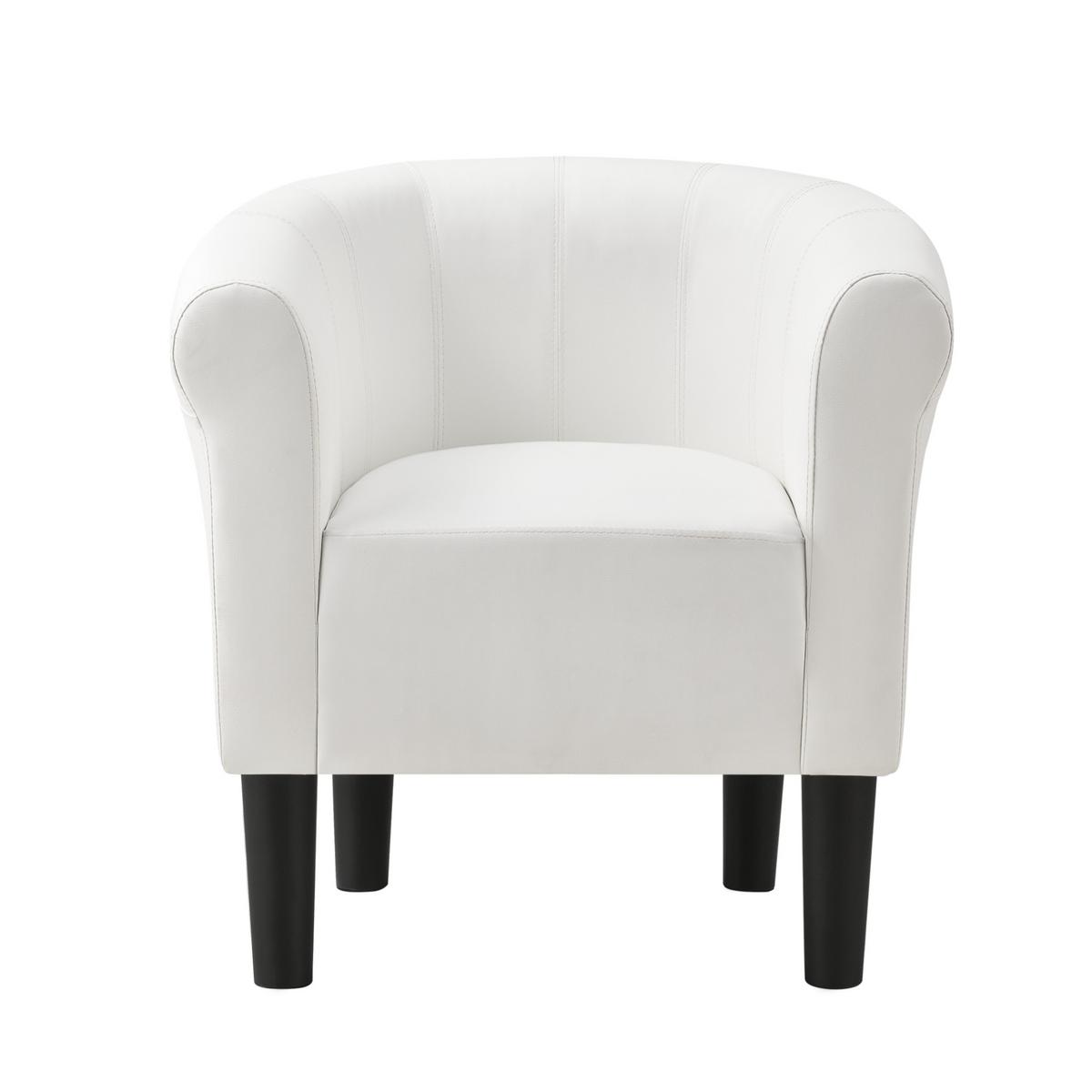 SESSEL Jelgava Kunstleder Weiß - Weiß, Textil (70/70/58cm) - [en.casa]