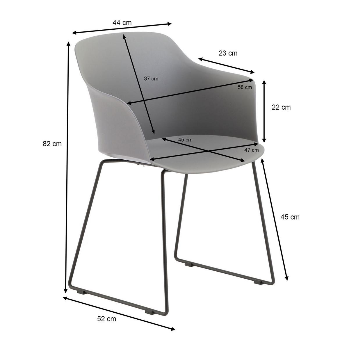 GARTENSTÜHLE FORO 4ER-SET - Grau, Textil (58/82/52cm) - IDIMEX