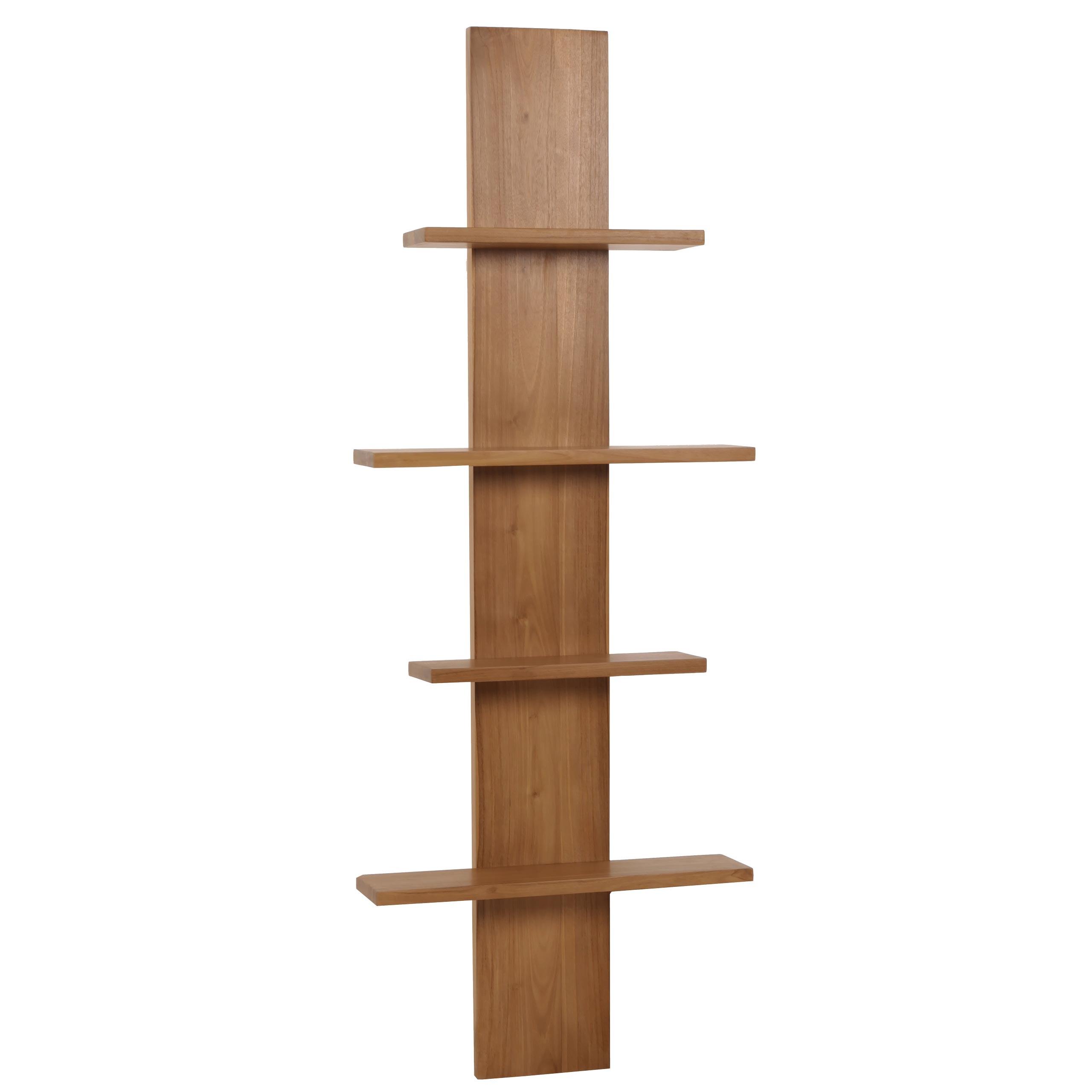 TEAK-WANDREGAL Braun - Braun, Holz (56/151/15cm) - MCW