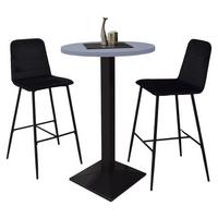 TRESENTISCH rund Eleanore 70 cm schwarz matt/aqua matt lack - Blau, Metall (70/70/106cm) - 58aufmkessel
