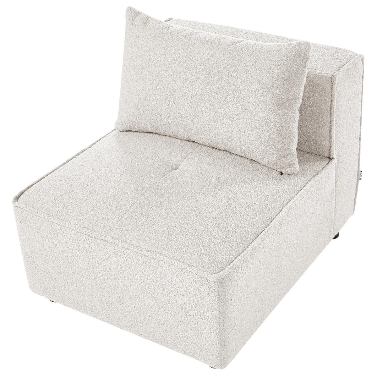 SESSELMODUL Bouclé Cremeweiß Axebo - Creme, Textil (70/93/94cm) - Beliani
