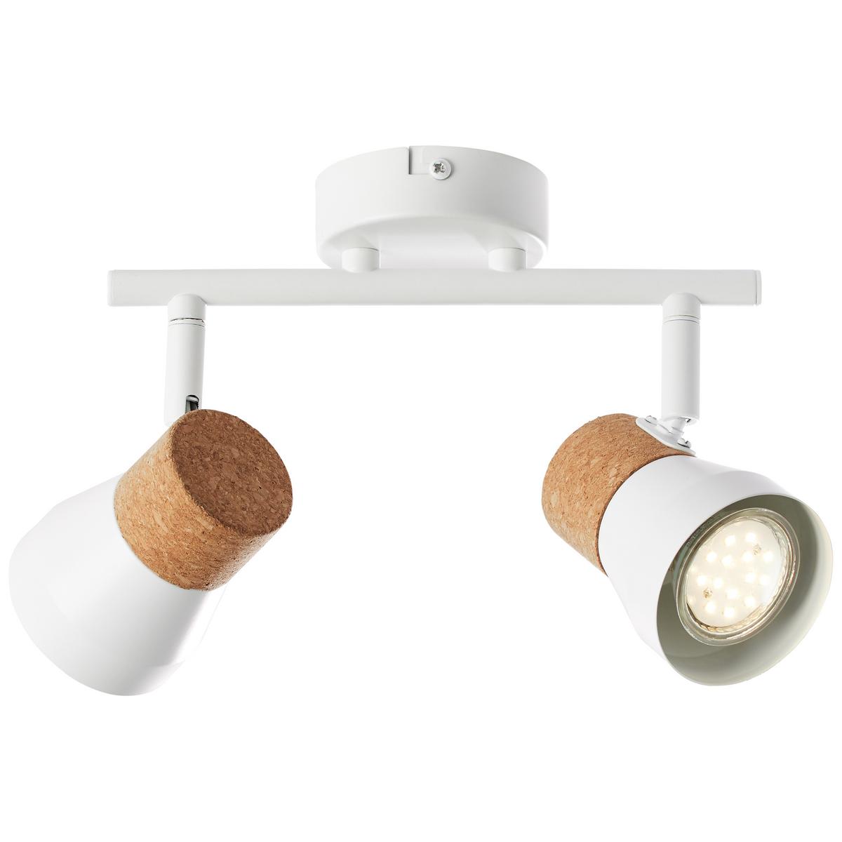 LED SPOT Moka Weiß matt/Braun 8/30/16 cm - Multicolor, Naturmaterialien (8/30/16cm) - Brilliant