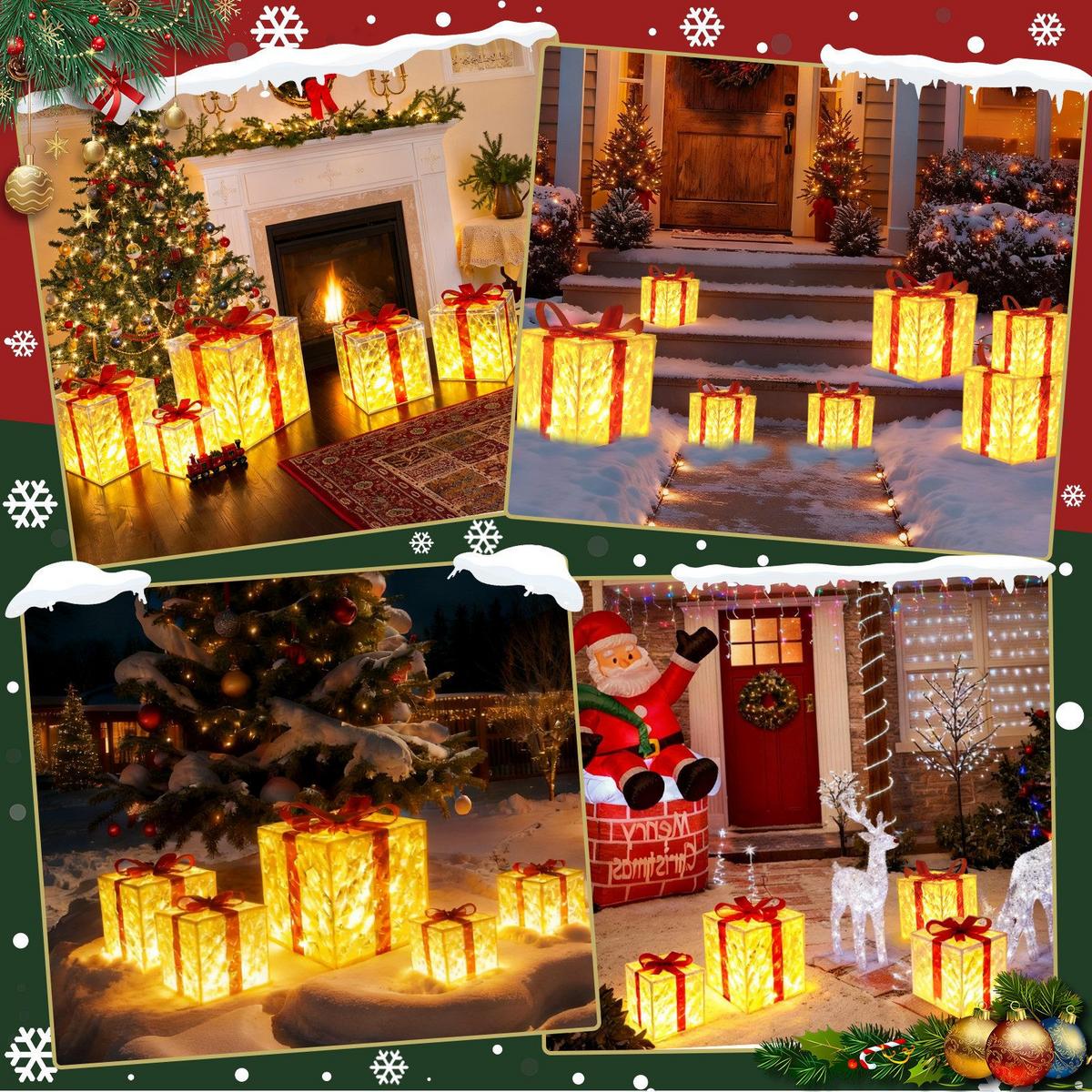 WEIHNACHTSGESCHENKBOX BREMEN Ⅲ 25/1/25 cm - Rot, Kunststoff (25/25/25cm) - Nettlife