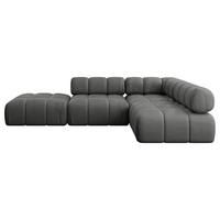 ECKSOFA modulares Sofa Favio-L1 - 285x190x70 cm Dunkelgrau Velours - Dunkelgrau, Holzwerkstoff/Textil (285/190cm) - ALTDECOR