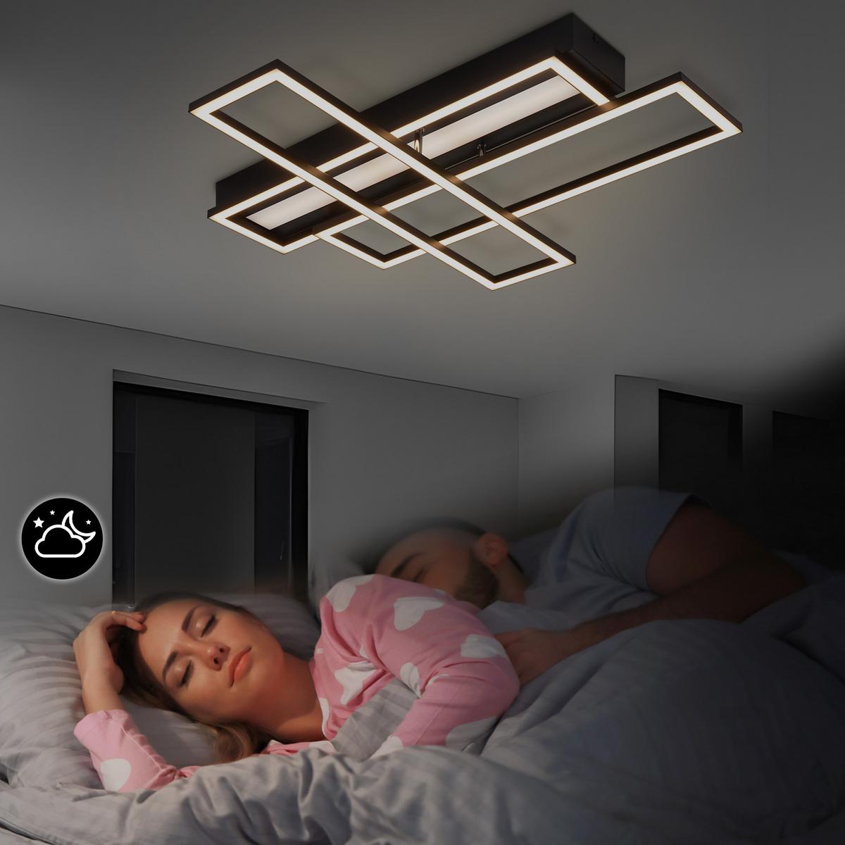 LED-DECKENLEUCHTE Bryxen 55.5/55.5/9.7 cm - Schwarz, Metall (55.5/55.5/9.7cm) - ZMH