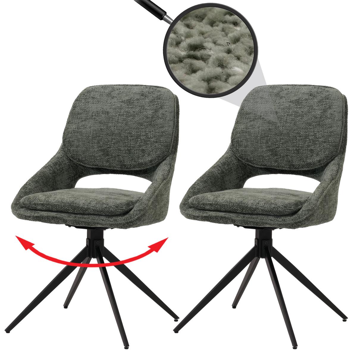 ESSZIMMERSTUHL Grün 2er-Set - Grün, Textil (55/87/55cm) - MCW
