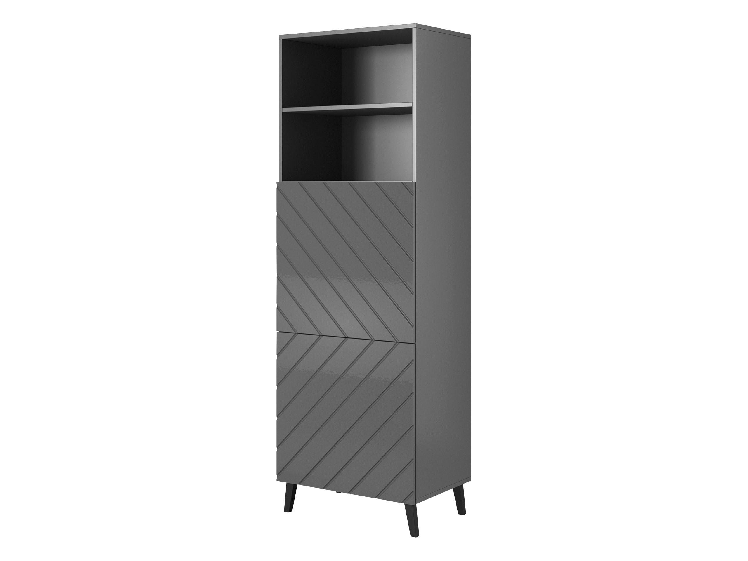 STANDREGAL Abeto 60 - Graphitfarben/Schwarz, Holzwerkstoff/Kunststoff (60/177/40cm) - MIRJAN24