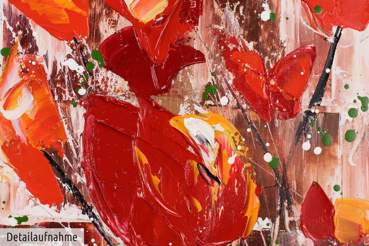 ACRYLBILD HANDGEMALT 60/80 cm - Rot, Holz/Textil (60/80cm) - KUNSTLOFT