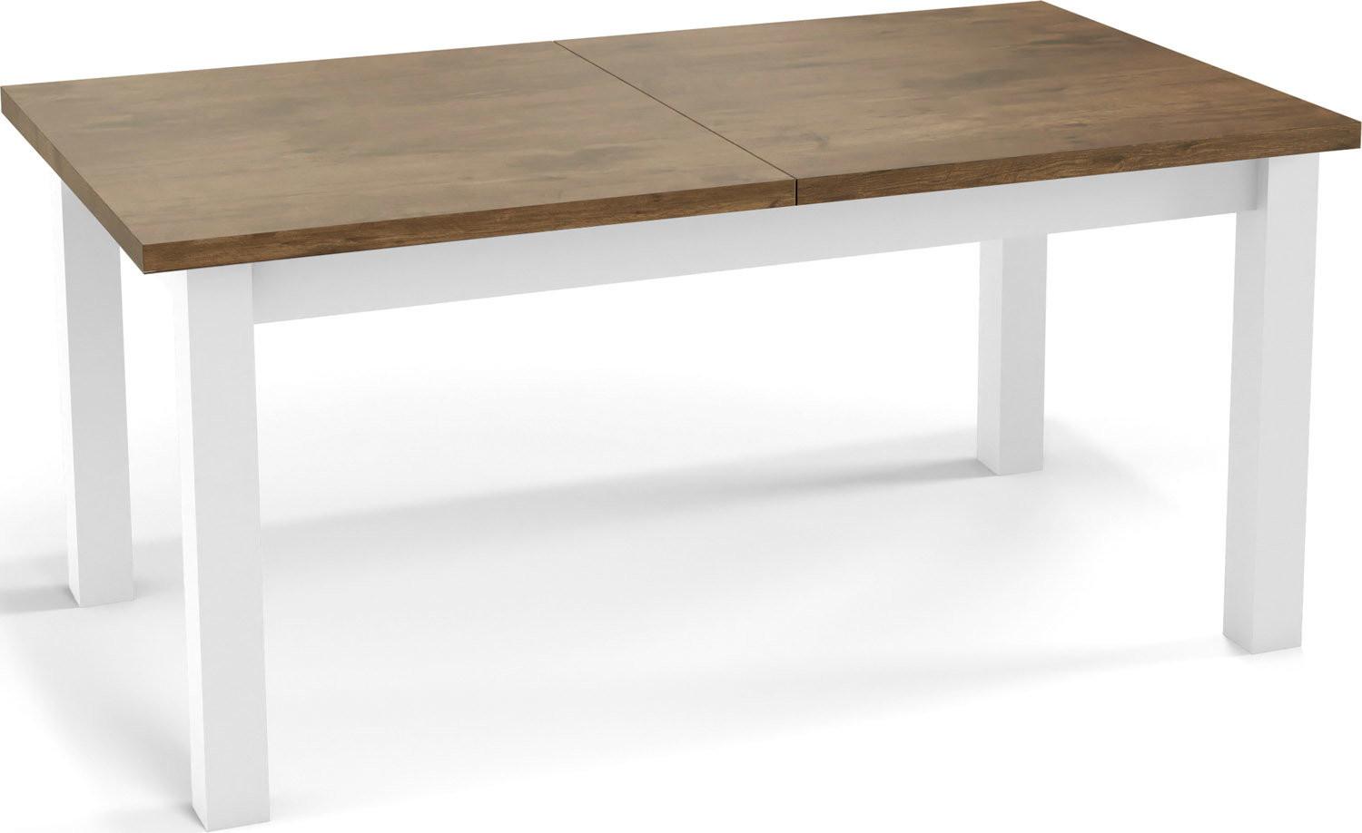 ESSTISCH Molly rechteckig ausziehbar, Lefkas Eiche 120-160/67/75 cm - Alteiche/Weiß, Holz/Holzwerkstoff (67/160/75cm) - WFL GROUP