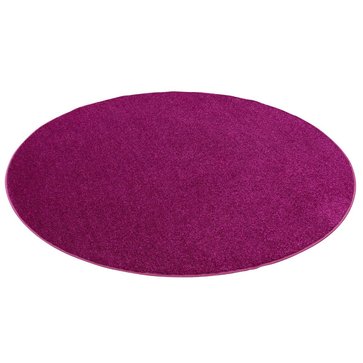 HOCHFLOR VELOURS TEPPICH LUNA RUND - Violett, Textil (160/160cm) - Snapstyle