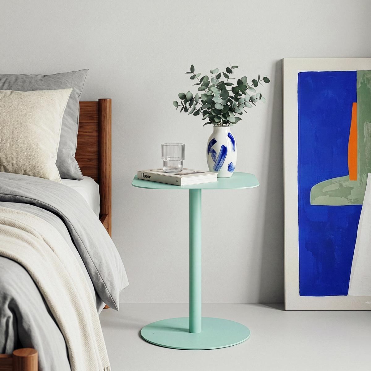 BEISTELLTISCH Nastätten - Mintgrün, Metall (40/40/50cm) - [en.casa]