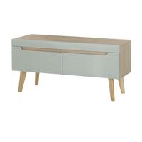 TV-LOWBOARD Pistazie grün, Eiche, skandinavisch 107 cm, TV Unterteil mit Vollauszug - Eichefarben/Pastellgrün, Holz/Holzwerkstoff (107/50/40cm) - Furn.Design