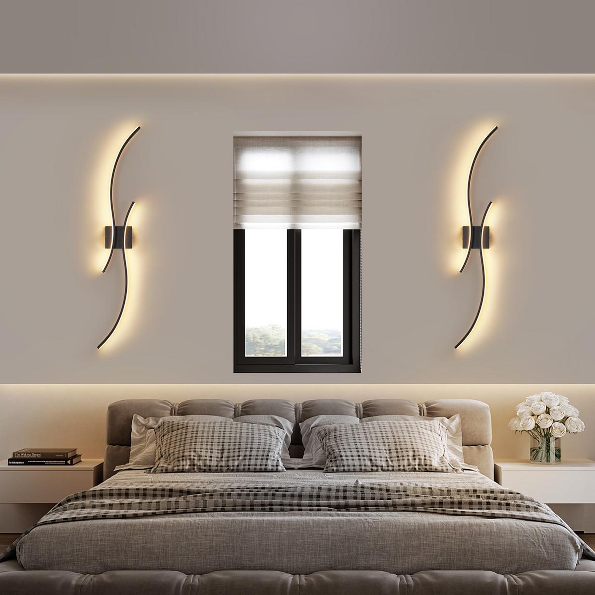 LED-WANDLEUCHTE Flammor 101.5/13.5/4.9 cm - Schwarz, Metall (13.5/4.9/101.5cm) - ZMH