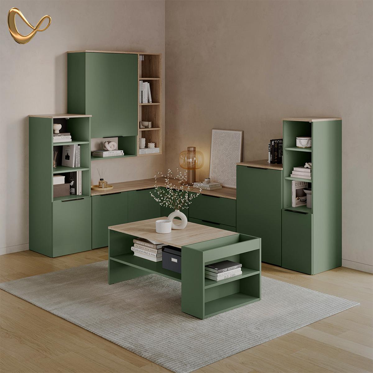 UNIVERSALSCHRANK Piave Grün mit einer Tür - Grün, Holzwerkstoff (40.2/120/40cm) - Livinity®