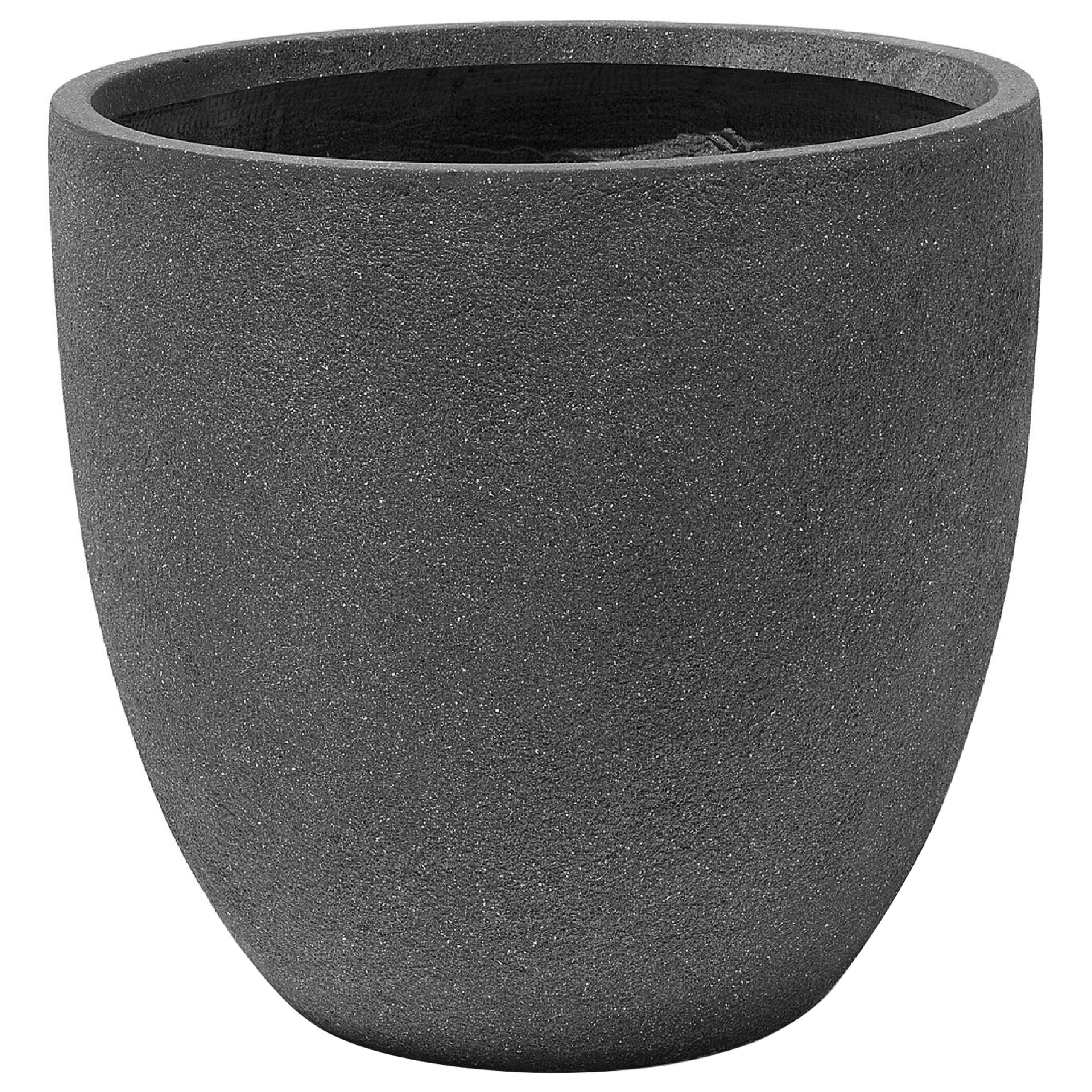 BLUMENTOPF graphitgrau rund 55/55/53 cm Kannia - Grau, Naturmaterialien (53cm) - Beliani