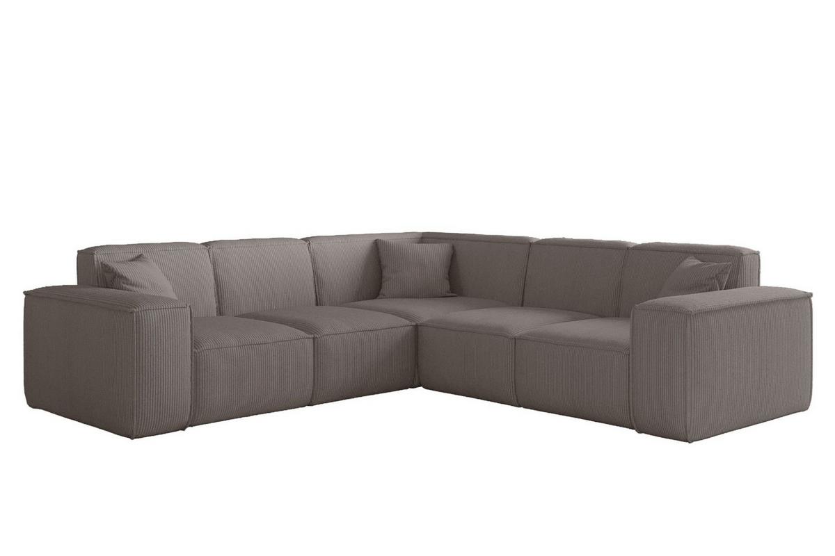 SOFA Celes Premium Stoff Scala - Taupe, Holzwerkstoff/Textil (246/246cm) - Fun Möbel