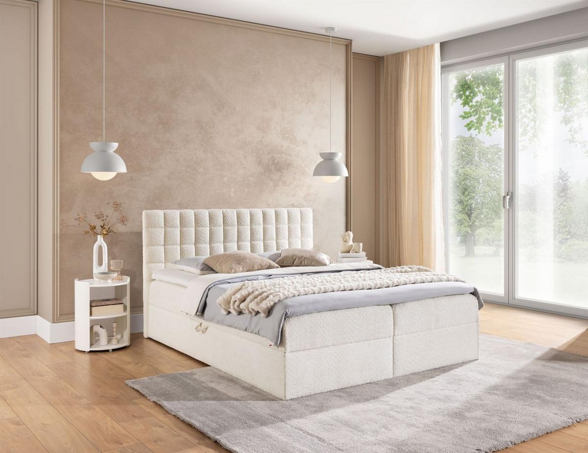 BOXBETT Toribo - Creme, Holzwerkstoff/Textil (160/200cm) - Fun Möbel