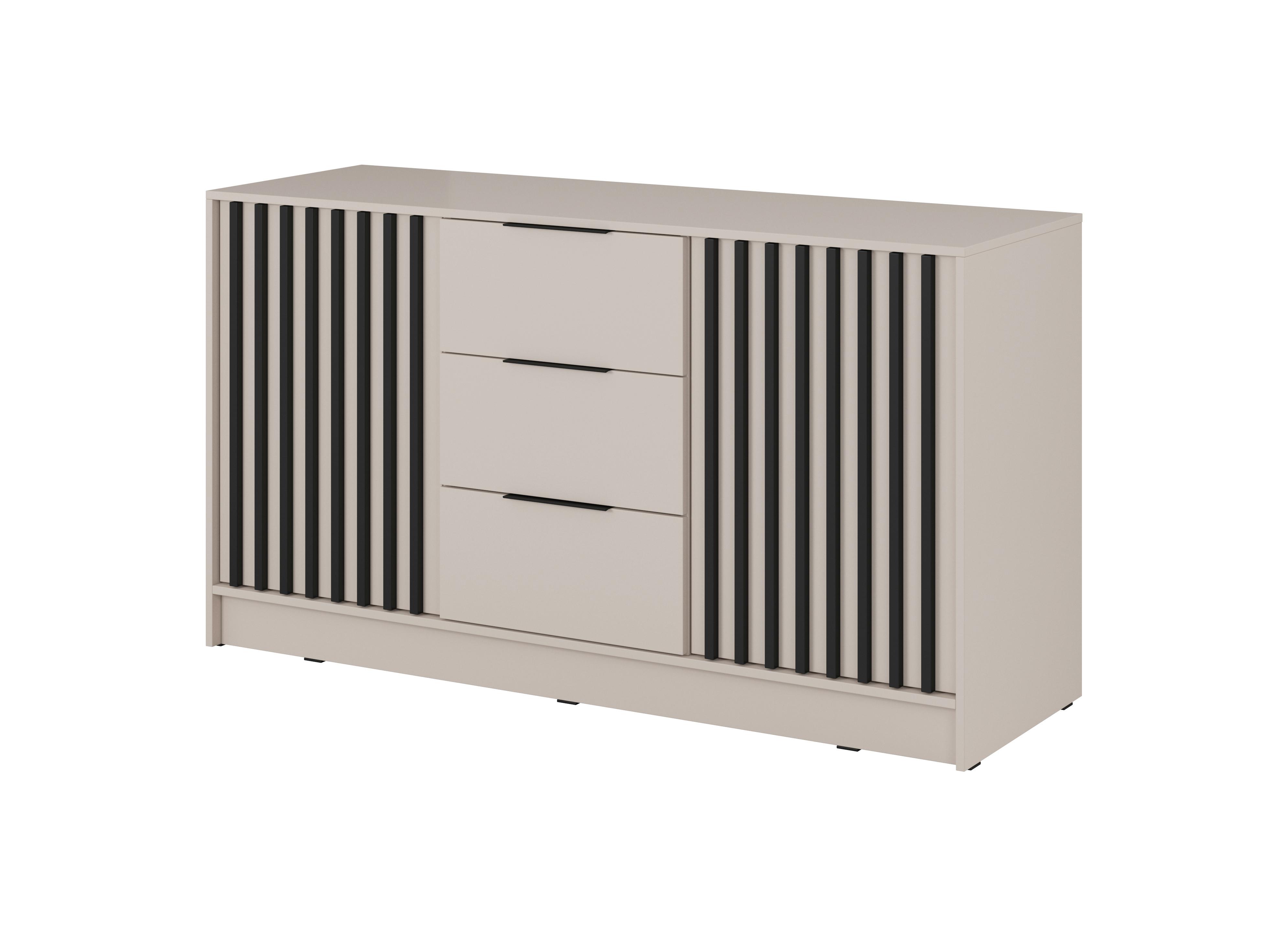 SIDEBOARD NELIANA 155/86/45cm mit 3 Schubladen 2 Türen Kaschmir - Kaschmir, Holzwerkstoff (155/86/45cm) - MASSENO