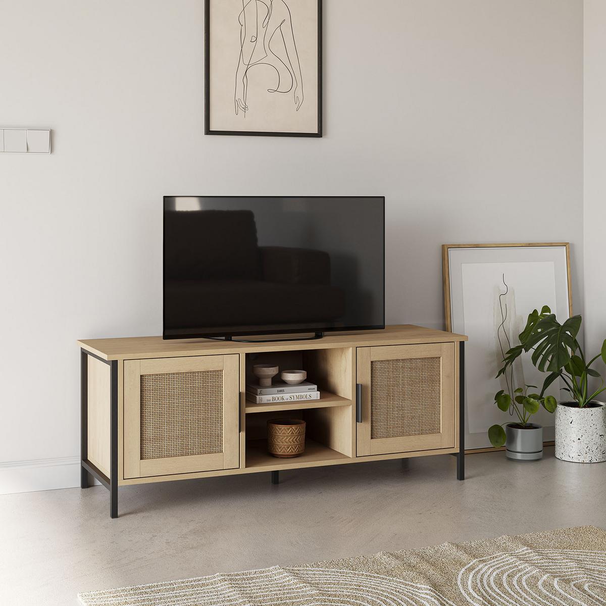TV-ELEMENT Cruz 2 Türen Eiche farbe - Honigeiche, Holzwerkstoff (120/48/40cm) - VS Venta-stock