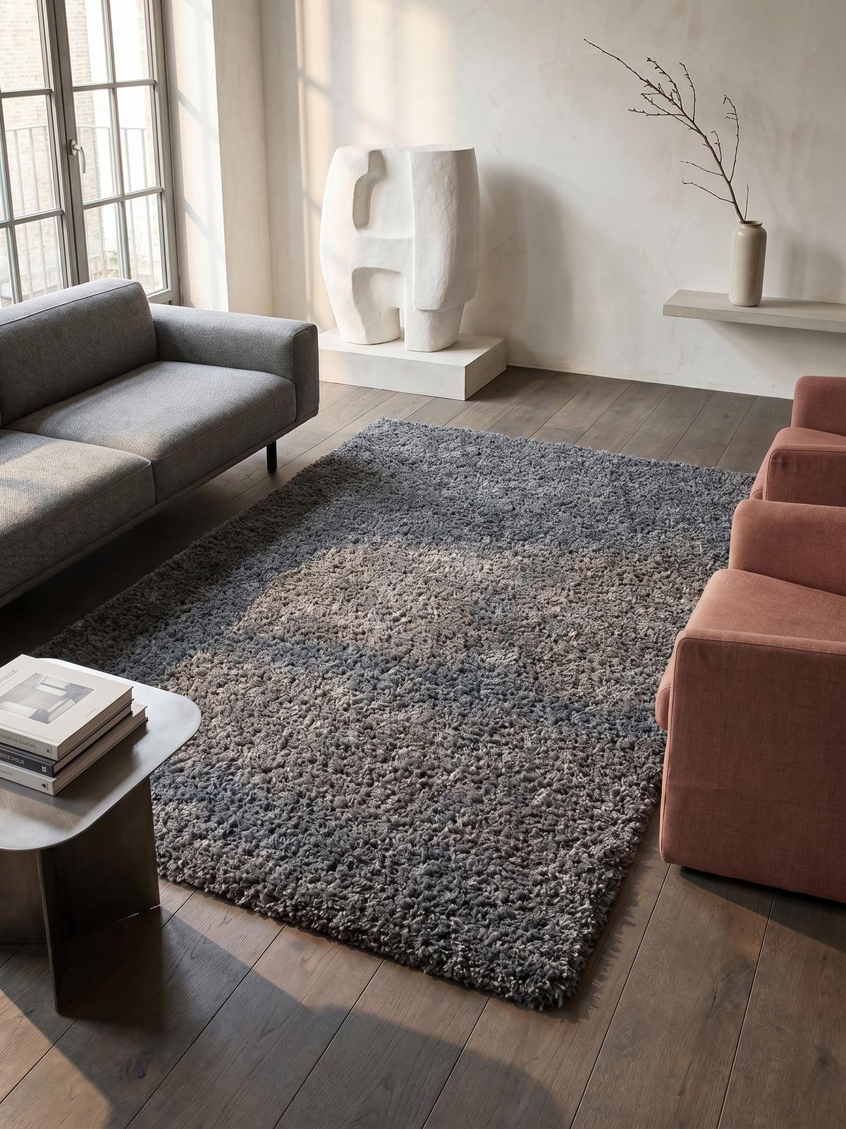 HOCHFLORTEPPICH RHEIN, einfarbig, aus Polypropylen, Grau, 100 x 200 cm - Grau, Textil (200/100cm) - KADIMA DESIGN