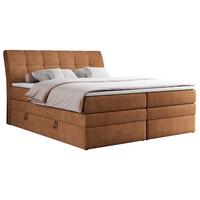 BOXSPRINGBETT GOLD-10 KING 160/200 Orange Struktur - H3 - Orange, Holz/Textil (160/200cm) - MKS