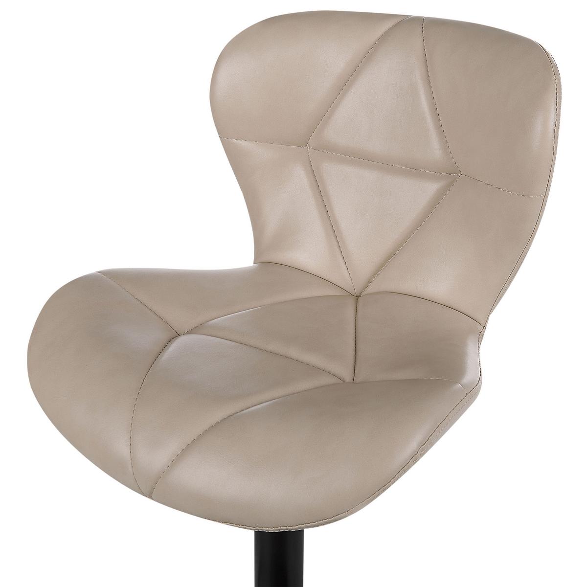 BARHOCKER 2er-Set Kunstleder hellbeige/schwarz höhenverstellbar Valetta - Beige/Schwarz, Kunststoff (46/89/51cm) - Beliani