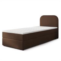 BOXBETT CERIA 100x200 cm mit Matratze und Topper - Braun - Braun, Holz/Textil (100/200cm) - MASSENO
