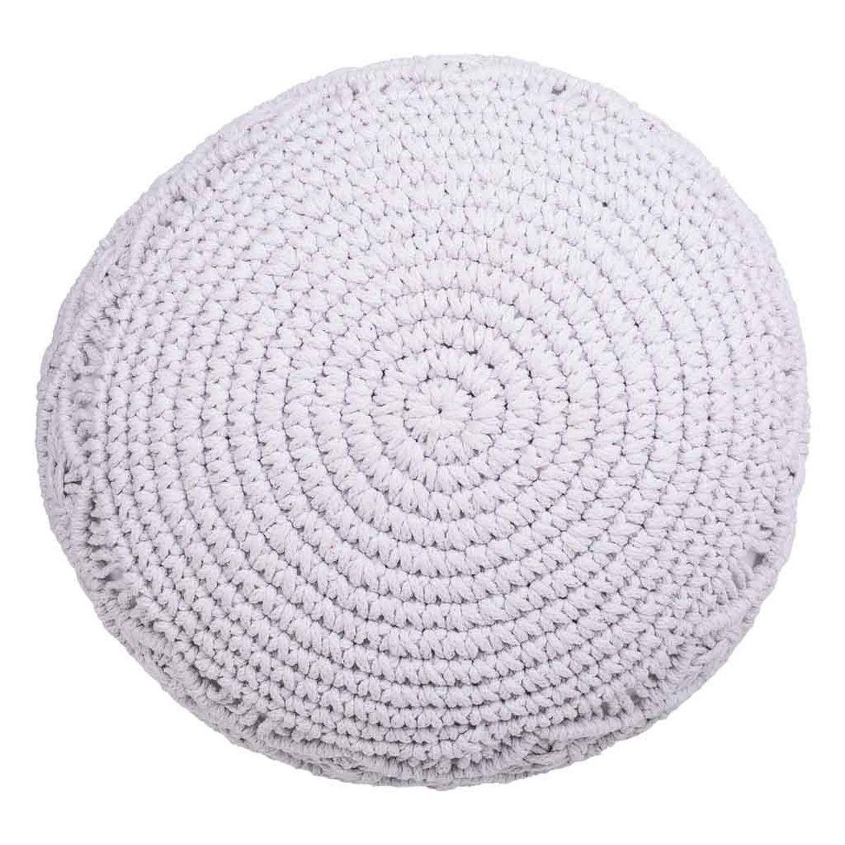POUF aus Baumwolle, weiß, 45x33cm - Weiß, Textil (45/33/45cm) - Wanderlust