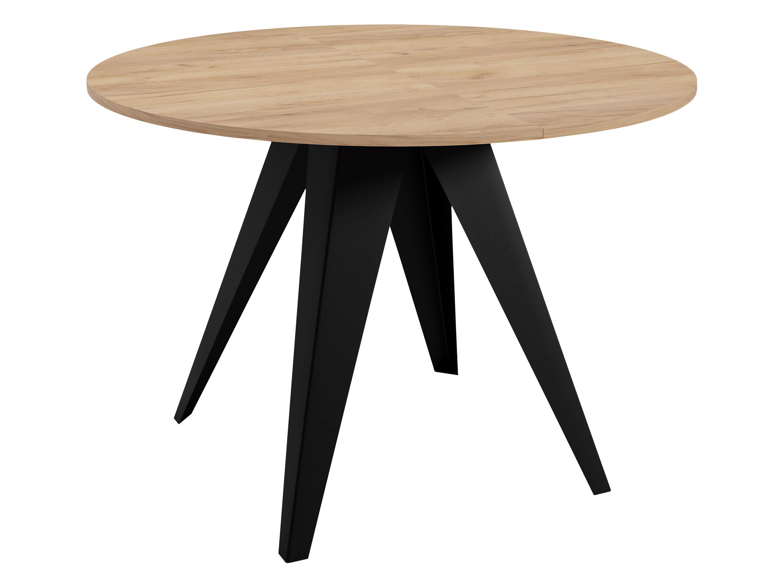 TISCH Gerda 90 - Eichefarben/Schwarz, Holzwerkstoff/Metall (90/90/76cm) - MIRJAN24