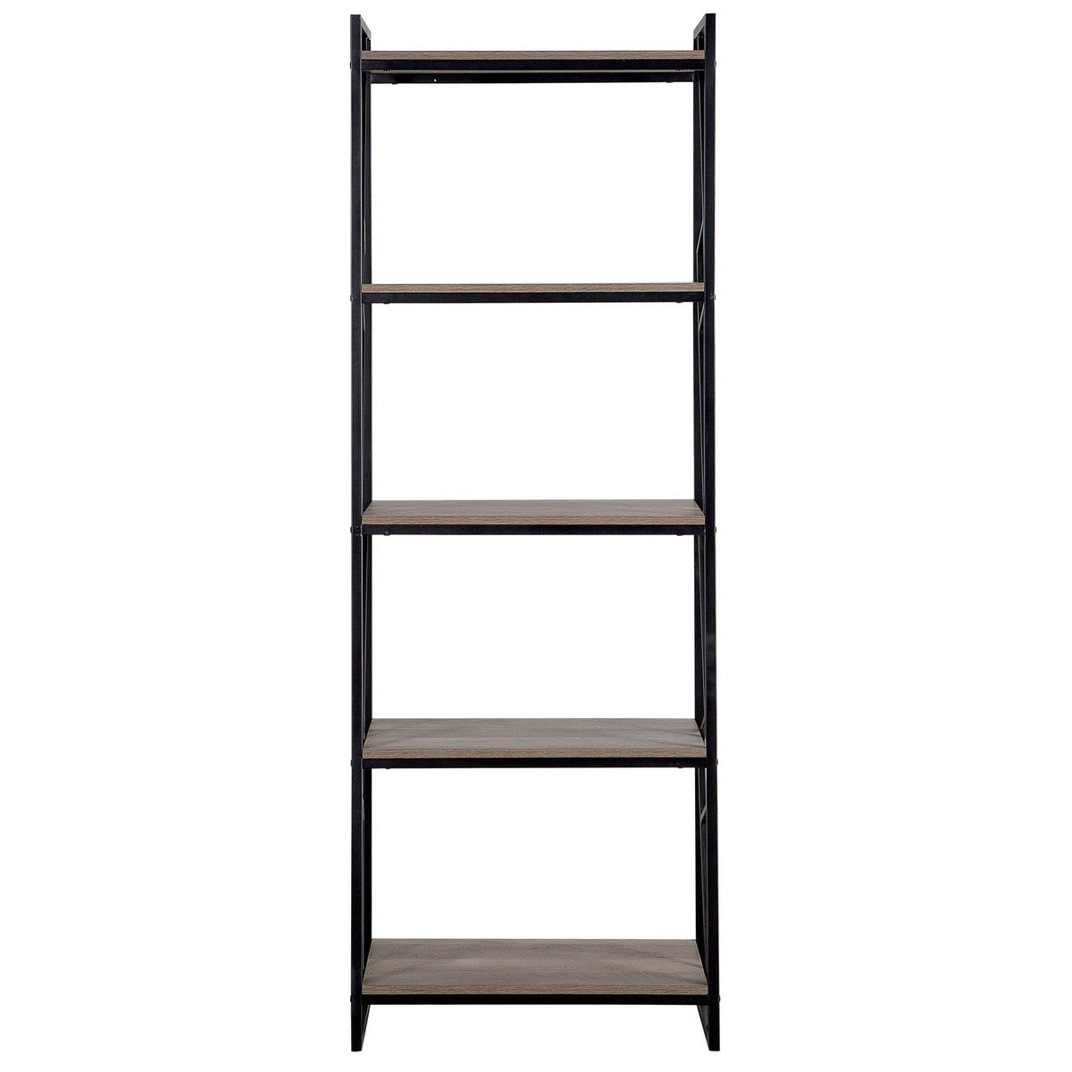 REGAL 5 Fächer Forres - Dunkelbraun, Holzwerkstoff (64/184/40cm) - Beliani