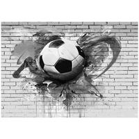 FOTOTAPETE 3D Fußball Grau 150x105 cm - Multicolor, Papier (150/105cm) - Wallarena