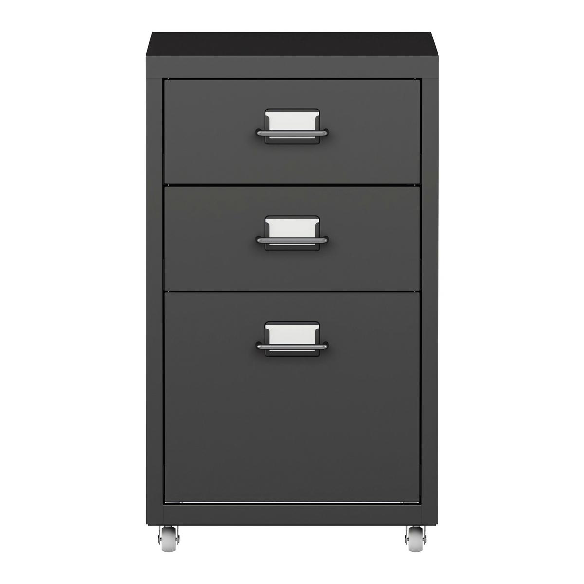 ROLLCONTAINER Kökar - Schwarz, Metall (28/48/41cm) - [en.casa]