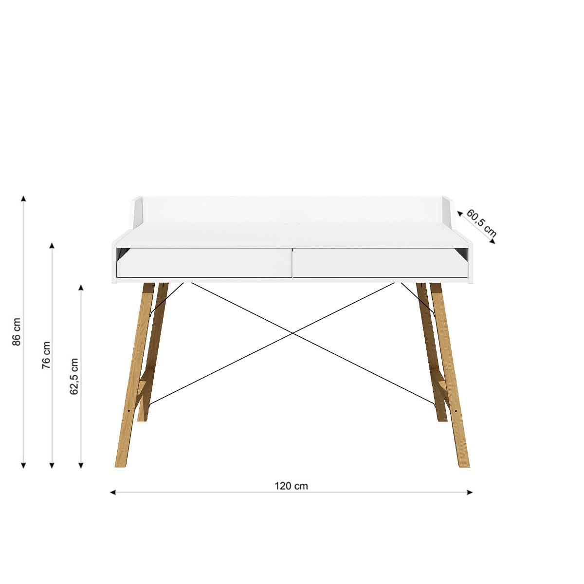 SCHREIBTISCH Weiß - Weiß, Holzwerkstoff (120/60/86cm) - Petits-meubles