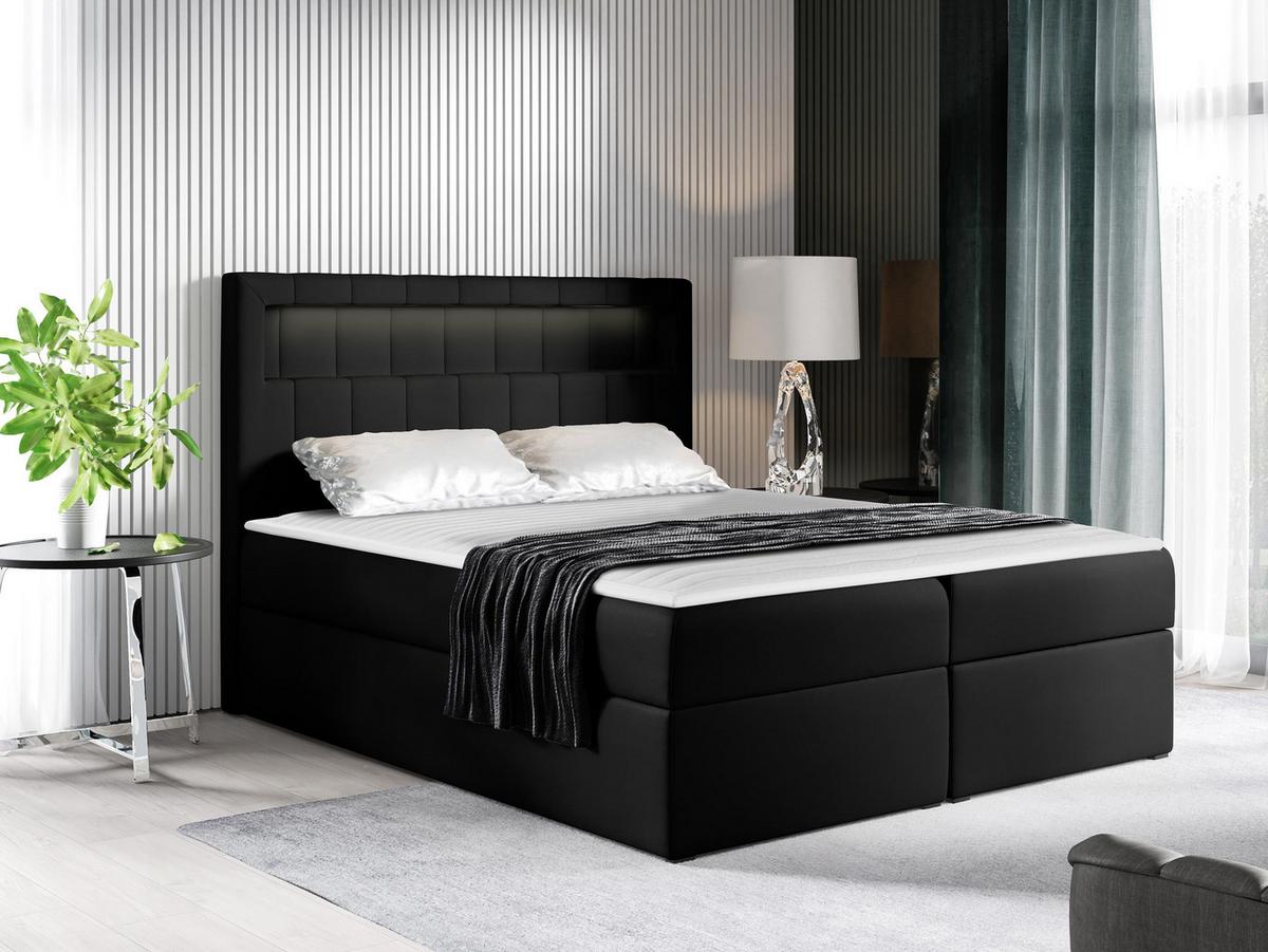 BOXBETT Aspen - H3 - Schwarz, Holz/Textil (160/200cm) - MIRJAN24