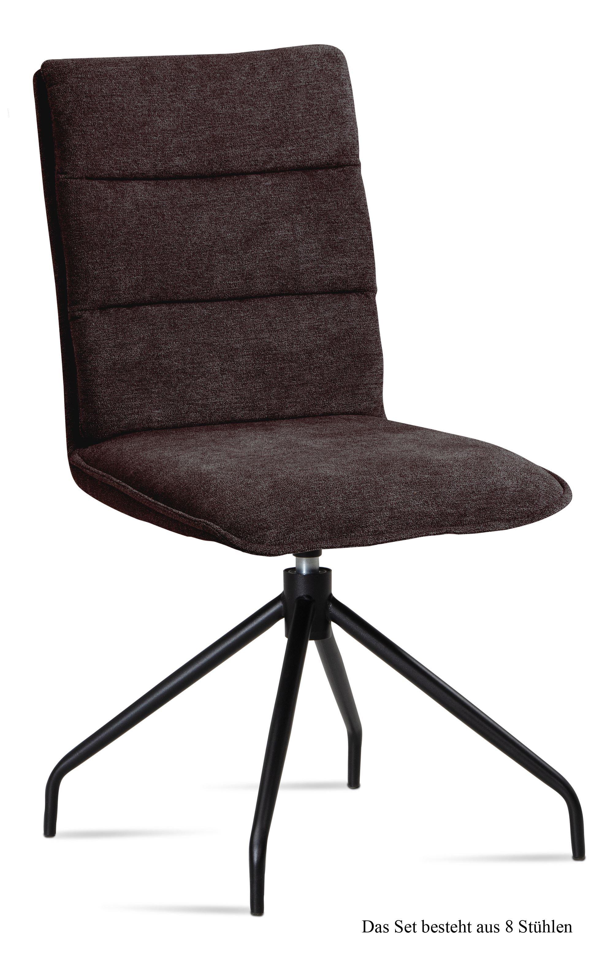 ESSZIMMERSTUHL drehbar (8er-Set) Donata 47x92x60 Schwarz/Espresso - Dunkelbraun/Schwarz, Kunststoff (60/92/47cm) - 58aufmkessel