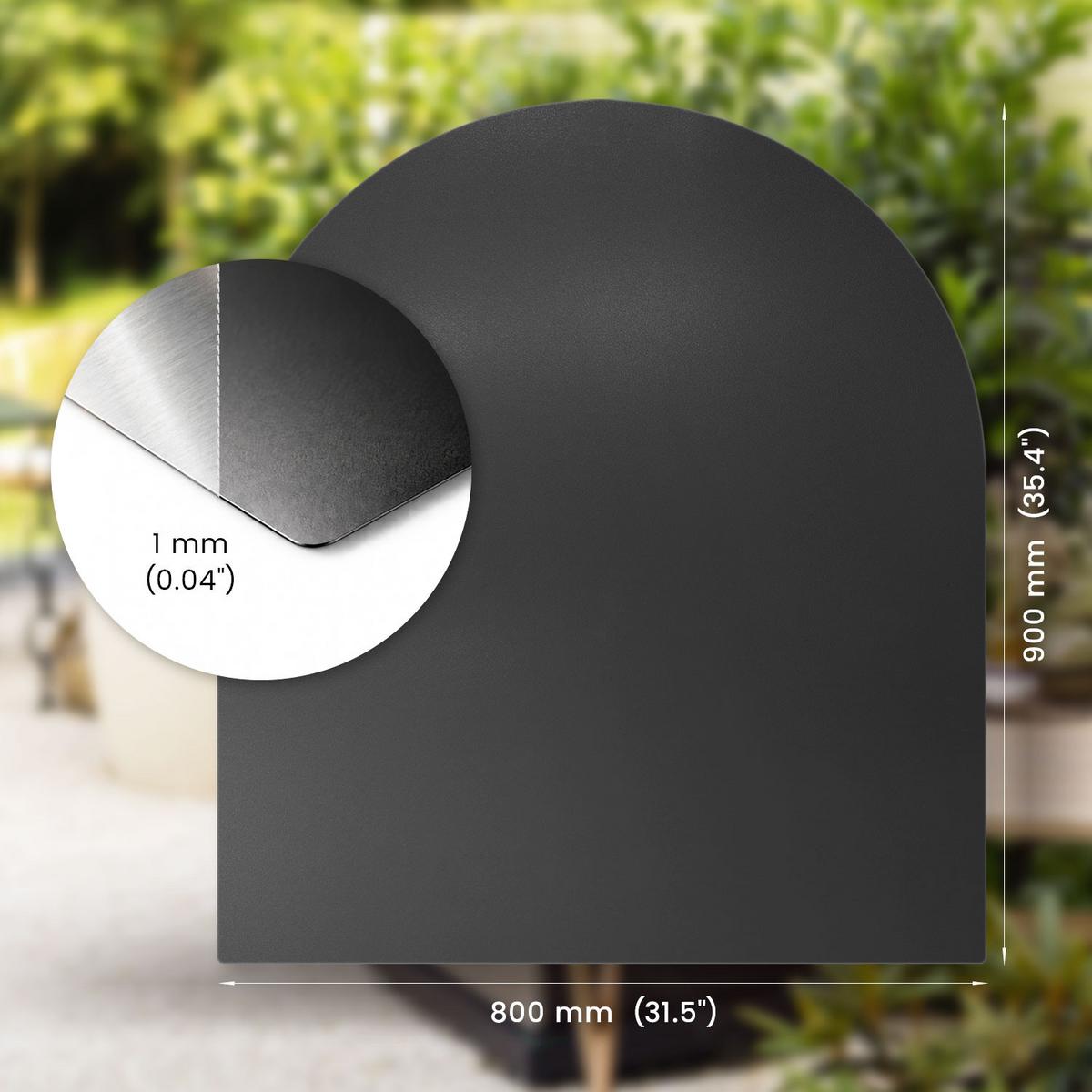 GRILLUNTERLAGE Bodenschutzplatte Metall Schwarz 80x90 cm - Schwarz, Metall (80/90/0.1cm) - TULUP
