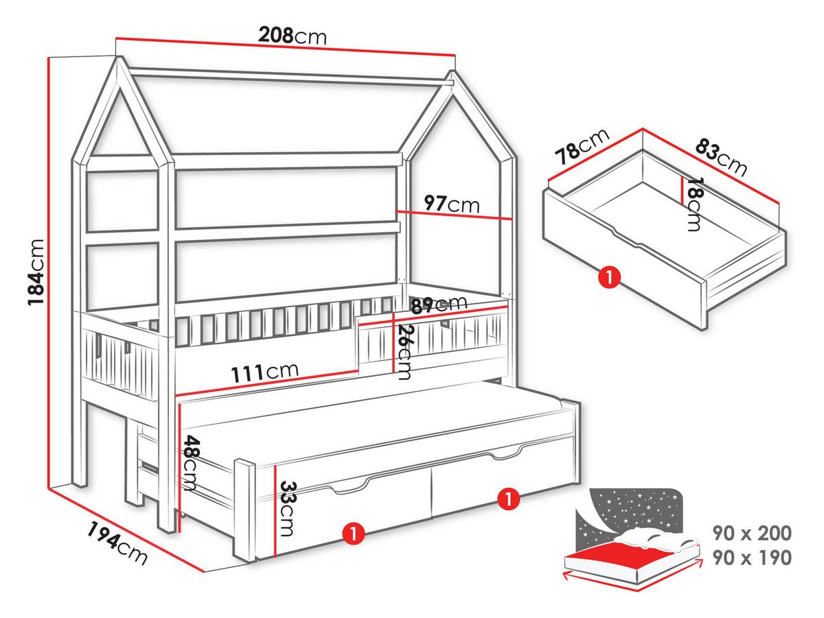 HAUSBETT Tymon II - Olivgrün, Holz (90/200cm) - MIRJAN24