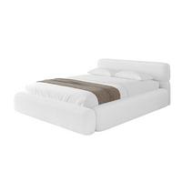 POLSTERBETT mit Bettkasten und Lattenrost, Bett mit Matratze H3/H4 - ENORA-V1 180x200 Weiß - Weiß, Holzwerkstoff/Textil (180/200cm) - ALTDECOR