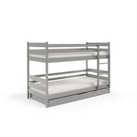ETAGENBETT SIMBA mit Bettkasten 80x160 cm Hellgrau - Hellgrau, Holz (80/160cm) - MASSENO
