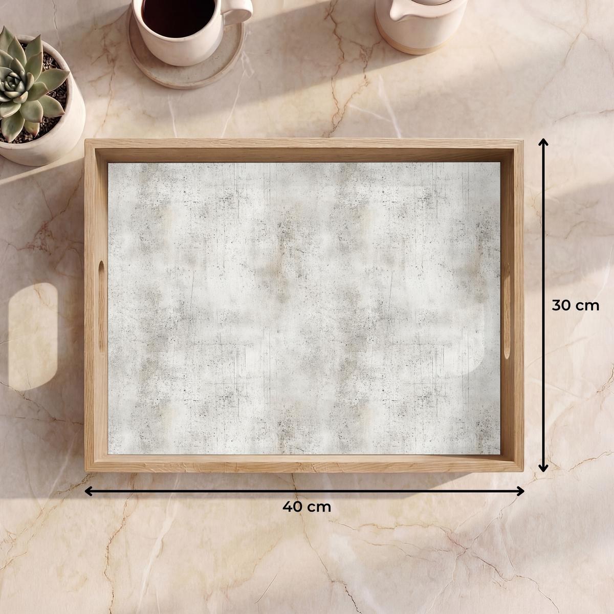 TABLETT Grau - Beton - Verwittert 40x30 cm - Hellgrau, Holz (40/5/5cm) - OnlyWow