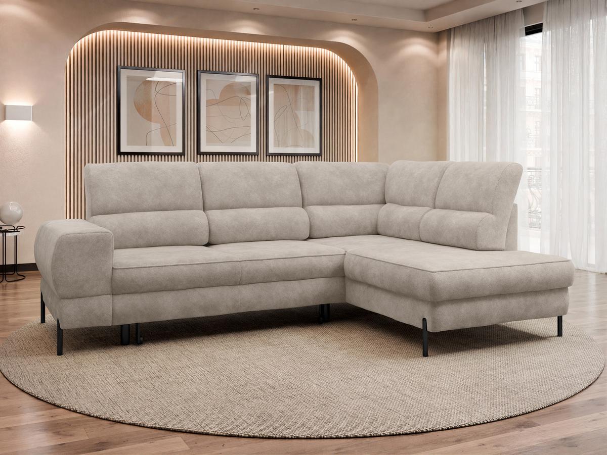 ECKSOFA Clinton, Seite: Rechts - Hellbraun/Schwarz, Holz/Kunststoff (253/174cm) - MIRJAN24