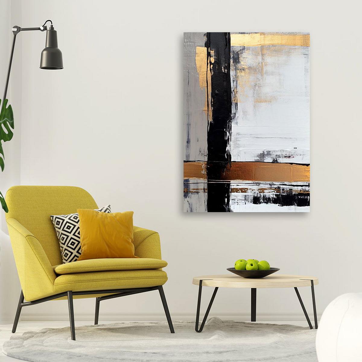 KUNSTDRUCK Gold 80/120 cm - Goldfarben, Textil (80/120cm) - KUNSTLOFT