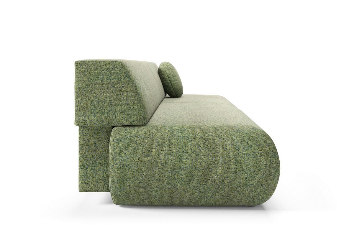 BETTSOFA DELTA Grün Geflochtener Stoff mit Schlaffunktion - Grün, Holz (214/74/100cm) - MASSENO