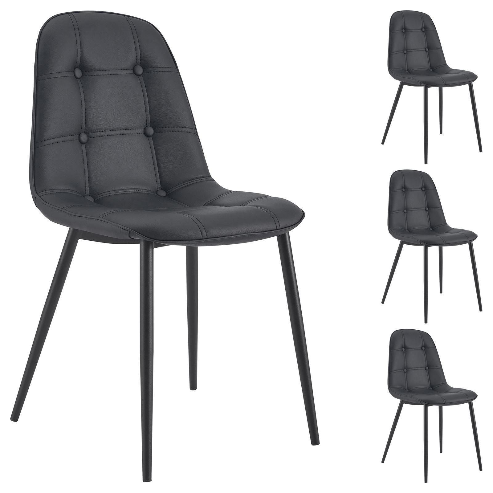 ESSZIMMERSTUHL ALVARO 4er-Set schwarz - Schwarz, Textil (47/84/51cm) - IDIMEX
