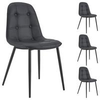 ESSZIMMERSTUHL ALVARO 4er-Set schwarz - Schwarz, Textil (47/84/51cm) - IDIMEX