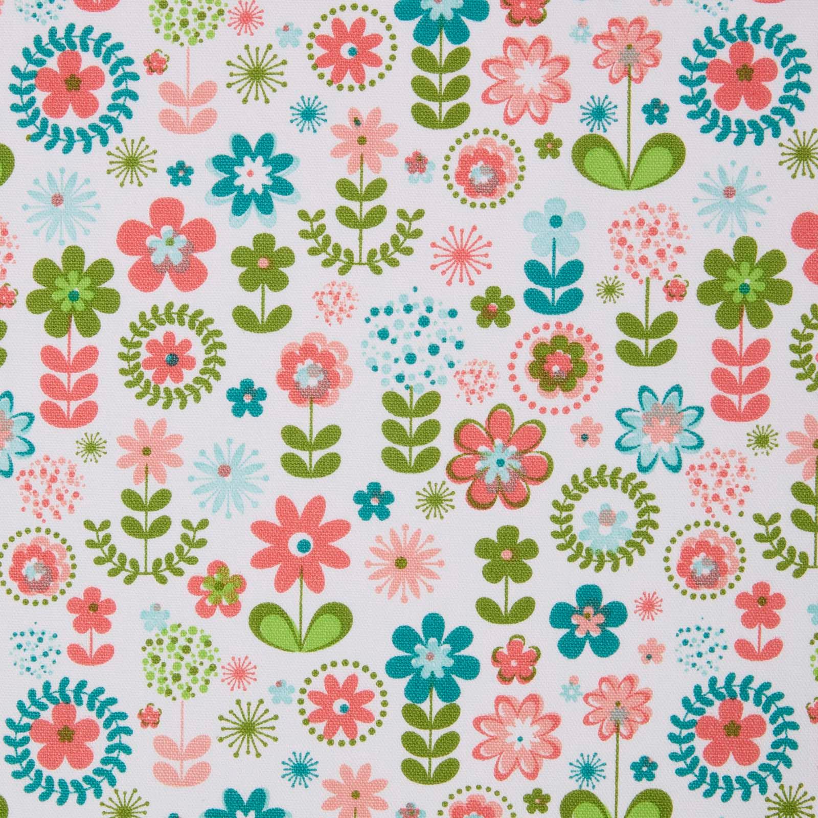 BAUMWOLLSTOFF Meterware Retro-Blumen, 150 cm - Multicolor, Textil (150/100cm) - Homescapes