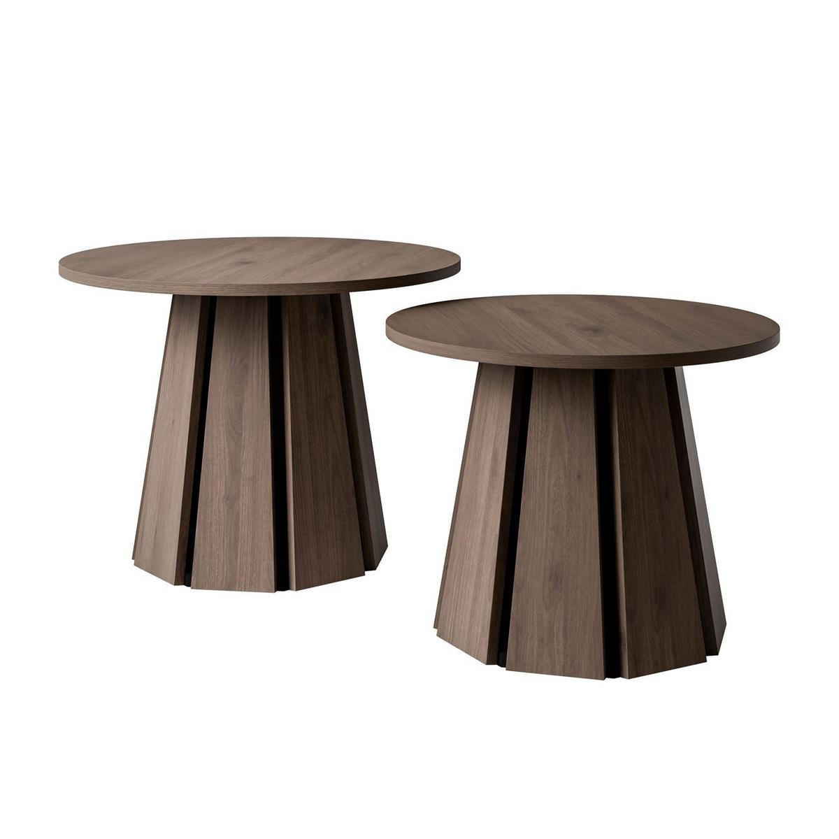 COUCHTISCHSET SILVA 2in1, Nussbaum - Nussbaumfarben, Holzwerkstoff (67/67/51cm) - Lookway